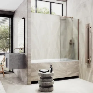 Шторка на ванну MaybahGlass MGV-95-2ш 90см бронза