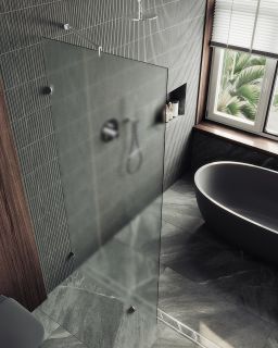 Душевая перегородка MaybahGlass MGD-268-4 79см хром глянцевый