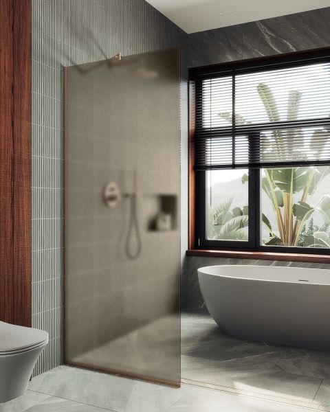 Душевая перегородка MaybahGlass MGD-697-2у 79см бронза