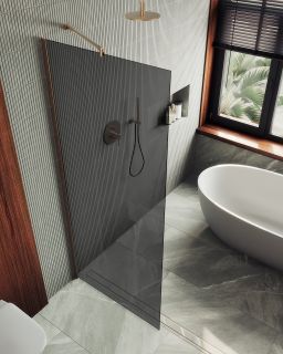 Душевая перегородка MaybahGlass MGD-698-2ш 79см бронза