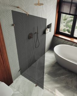 Душевая перегородка MaybahGlass MGD-274-2 79см бронза