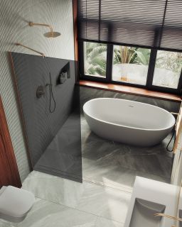 Душевая перегородка MaybahGlass MGD-698-2ш 79см бронза