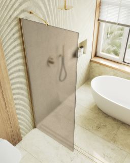 Душевая перегородка MaybahGlass MGD-697-3ш 79см золото