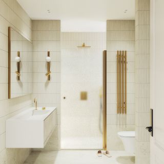 Душевая дверь MaybahGlass MGD-808-3 80см золото