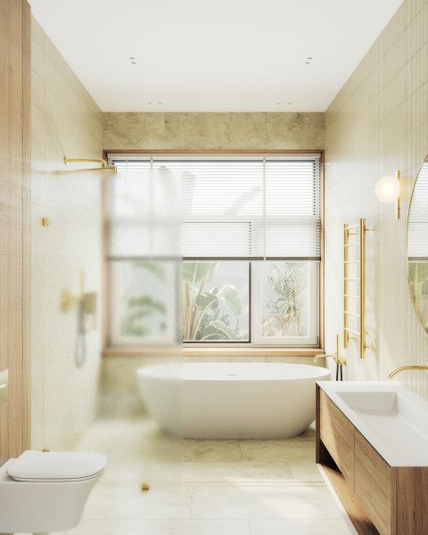 Душевая перегородка MaybahGlass MGD-268-3 79см золото