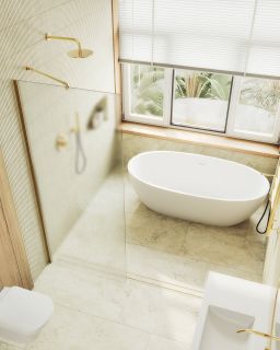 Душевая перегородка MaybahGlass MGD-700-3ш 79см золото