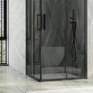 Душевой уголок MaybahGlass MGY-1328-6 90x90см чёрный/графит