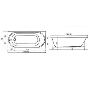 Акриловая ванна Aquanika Round A1015075024 150x75 см белый