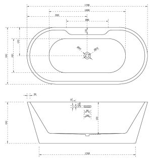Акриловая ванна ABBER AB9299-1.7 170x80