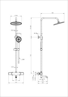 Душевая стойка Wonzon & Woghand INN 2 WW-A3006-T1-MW с термостатом белый матовый