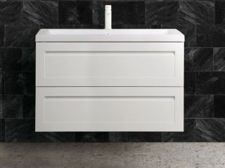 Подвесная тумба под раковину Art&Max Platino 90см белый глянцевый AM-Platino-900-2C-SO-BL-Cer