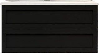 Подвесная тумба под раковину Art&Max Platino 100см чёрный матовый AM-Platino-1000-2C-SO-NM-Cer