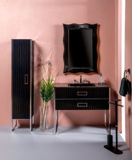 Тумба под раковину Armadi Art Monaco 80см чёрный/хром 866-080-BCR