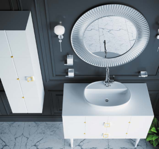 Пенал Armadi Art Vallessi Avangarde Piazza 120см белый/золото 844-WG