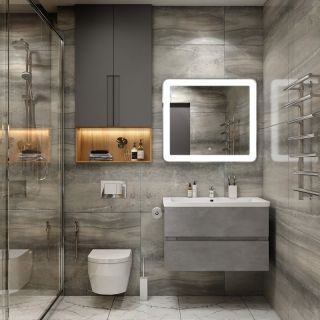 Подвесная тумба под раковину Art&Max Techno 90см айс какао AM-Techno-900-2C-SO-FC305