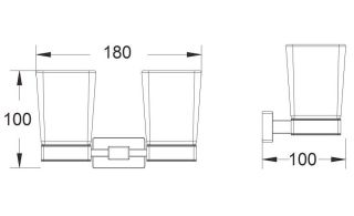 Стакан для ванной комнаты двойной Shevanik SG5622G золотой сатин