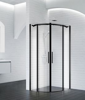Душевой уголок BelBagno четверть круга чёрный ACQUA-R-2-90-C-NERO