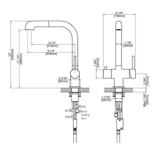 Смеситель для кухни Timo Saona 2346/17FL с подключением фильтра и выдвижной лейкой золото матовое