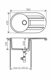 Мойка кухонная Tolero Loft TL-780 белый 473790