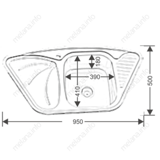 Мойка 9550А Melana 0,8/180 хром с сифоном (222 A t *7)