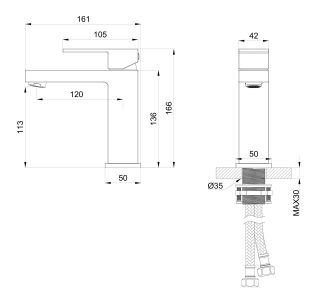 Смеситель для раковины Wonzon & Woghand Cube WW-88139016-CR хром