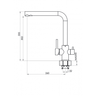 Смеситель для кухни Dr. Gans Акцент с подключением к фильтру базальт