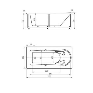 Акриловая ванна АКВАТЕК Леда 170x80 см без гидромассажа