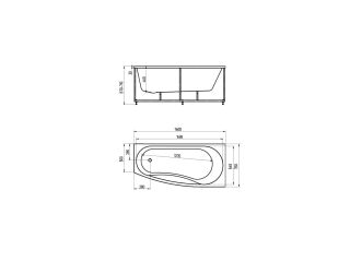 Акриловая ванна АКВАТЕК Пандора 160x75 см левый без гидромассажа