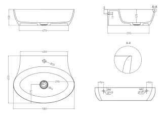 Подвесная раковина Salini Alda Wall 01 S-Stone 140321M 58см белый матовый
