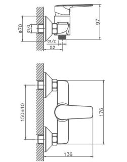 Смеситель для душа Haiba HB20563 хром