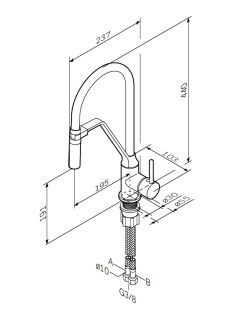 Am.Pm Like S F8013000 Смеситель для кухни с гибким изливом