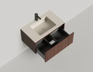 Подвесная тумба Salini Domino 27D208IN 80см шпон/гладкий фасад под встраиваемую раковину