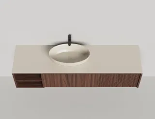 Подвесная тумба Salini Domino 27D218A 180см шпон с открытой полкой