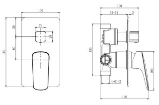 Душевой комплект Aquatek Вега AQ1074MB чёрный матовый