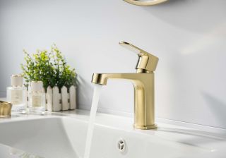 Смеситель для раковины Aquatek Оберон AQ1210BG шлифованное золото