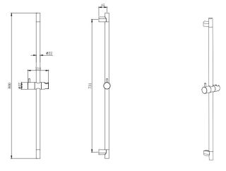 Душевая штанга Aquatek AQ2000MB чёрный матовый