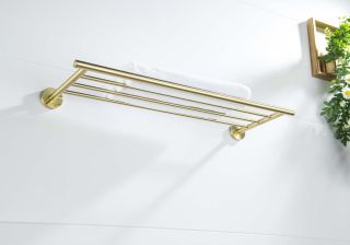 Полка для полотенец Aquatek Оберон AQ4222BG шлифованное золото