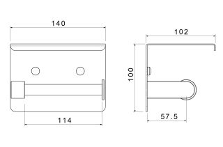 Бумагодержатель с полкой Aquatek Европа AQ4939BG шлифованное золото