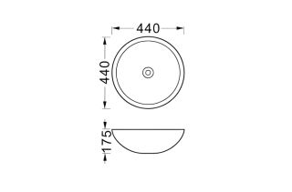 Раковина накладная Aquatek AQ5354-MB 44 см чёрный матовый
