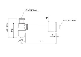 Сифон Aquatek AQ6014CR хром