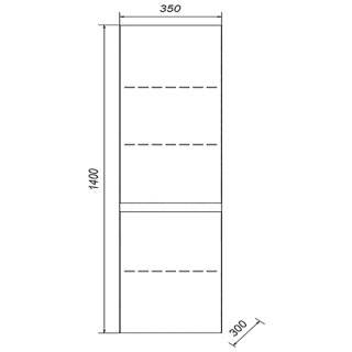 Пенал подвесной Aquanika Base AQB3530140RU87 35 см бетон/белый