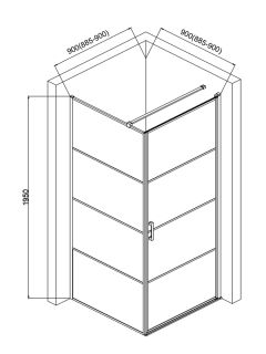 Душевой уголок AQUAme AQM5215-RH-9 90x90см чёрный матовый