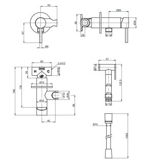 Гигиенический душ AQUAme Siena AQM6217GM со смесителем металл