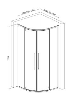 Душевой уголок AQUAme AQM7101-2-8 80x80см чёрный матовый