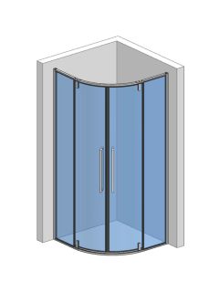 Душевой уголок AQUAme AQM7101-2-8 80x80см чёрный матовый