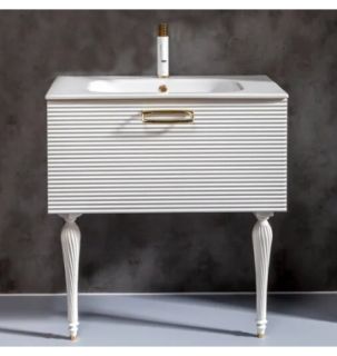 Тумба под раковину Armadi Art Vallessi Avangarde Linea 100см белый/золото 842-100-WG