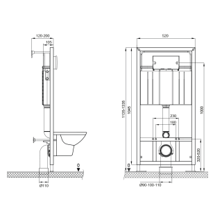SET Инсталляция Sava Slim Superior+клавиша смыва белый глянец TWIN