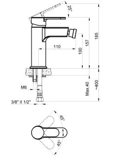 Смеситель для биде AZARIO TEVIS AZ-15496601