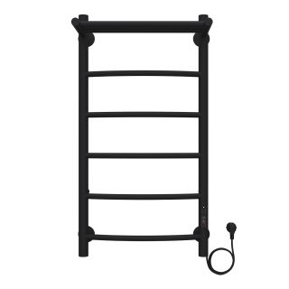 Полотенцесушитель электрический AZARIO VERONA AZ04848PB 400/800 5 секций, с полкой, тен справа, черный