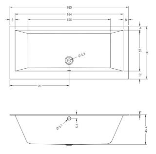 Акриловая ванна Riho Lugo Wall B159001005 180x80см белый